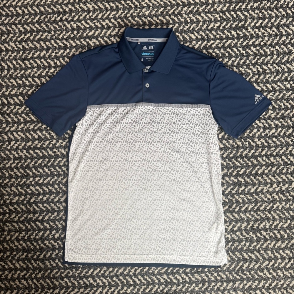 Adidas Men's Polo Shirt in Navy and Gray